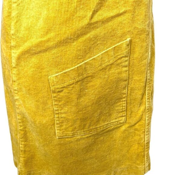 ALTAR’D STATE Women’s Corduroy Overall Dress Yellow Size Small Front Pockets - Picture 6 of 6